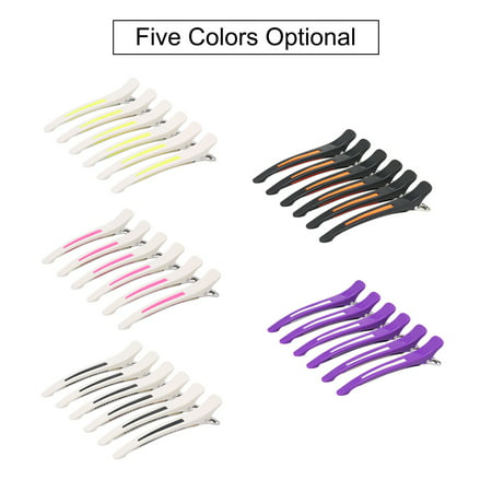 AchidistviQ Styling Hair Clip Sets,6Pcs Colorful Non-Slip Duckbill Clips Hair Barrettes Sectioning Clips for Women Girls Black